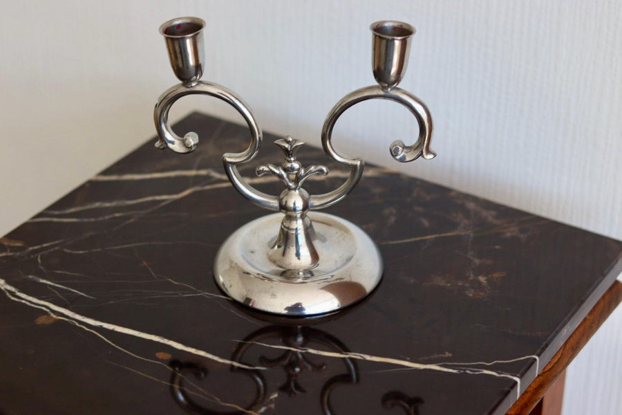 Pair of Vintage Swedish Pewter Candleholders by  Svenskt Tenn