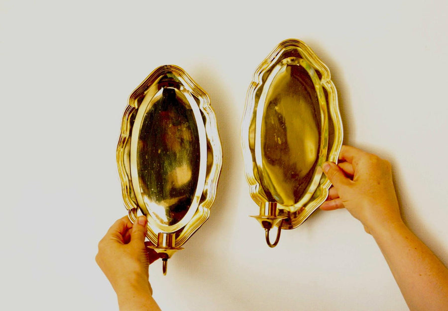 Mid Century Swedish Brass Sconces