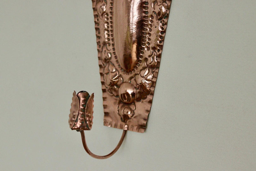 Pair Of Mid Century Swedish Copper Sconces