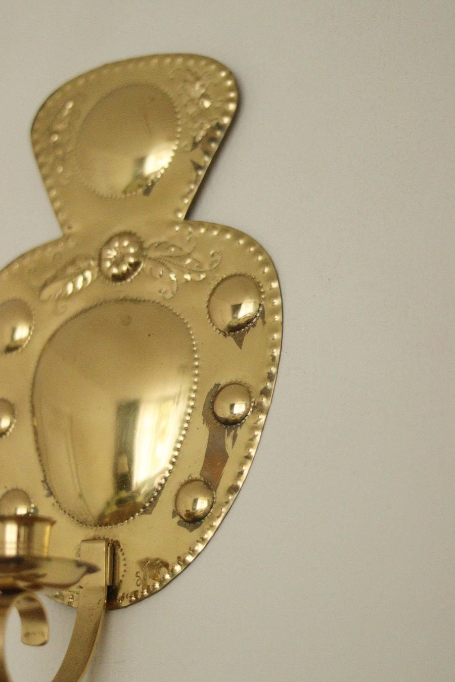 Pair of Mid Century Swedish Brass Sconces by S. Fong