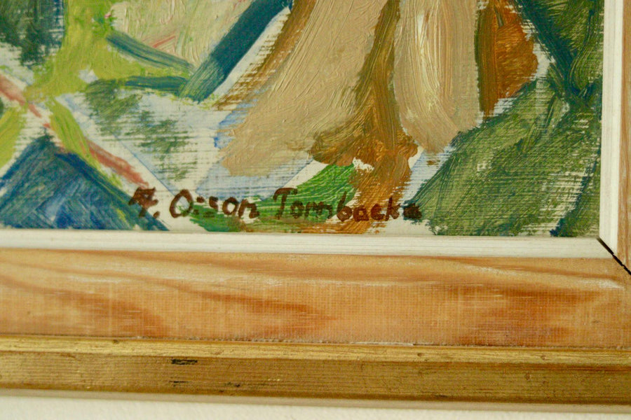 Original Swedish Oil on Panel Painting – Floral Still Life