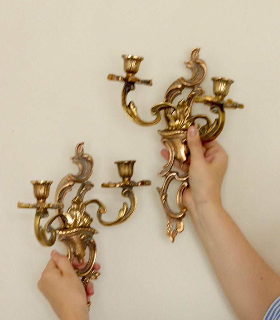 Mid Century Swedish Brass Sconces