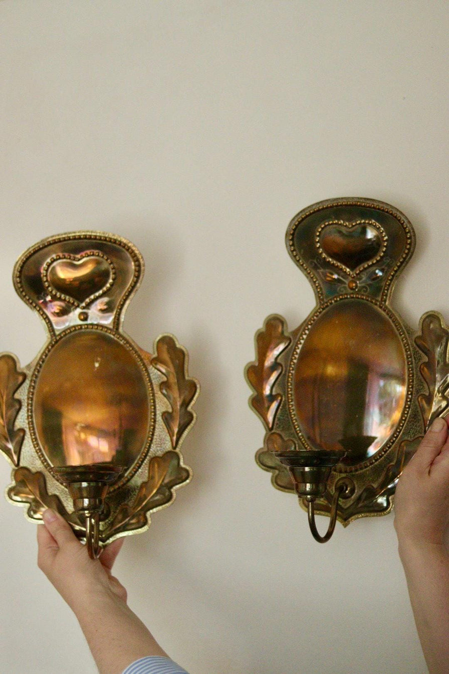 Pair of Mid Century Swedish Brass Sconces