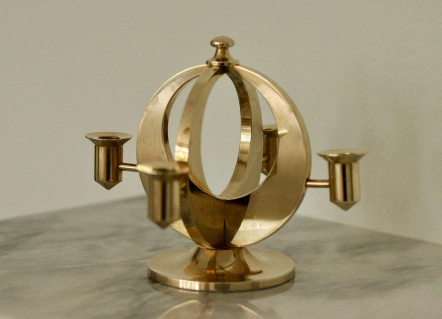 Swedish Brass Candlabera by Arthur Pe Kolbäck