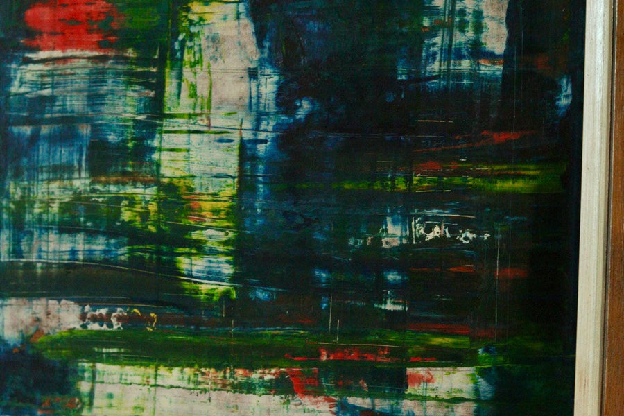 Original Swedish Mid Century Oil on Panel " Composition"