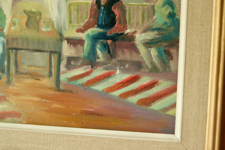 “Interior with Three People” by E. Wallin