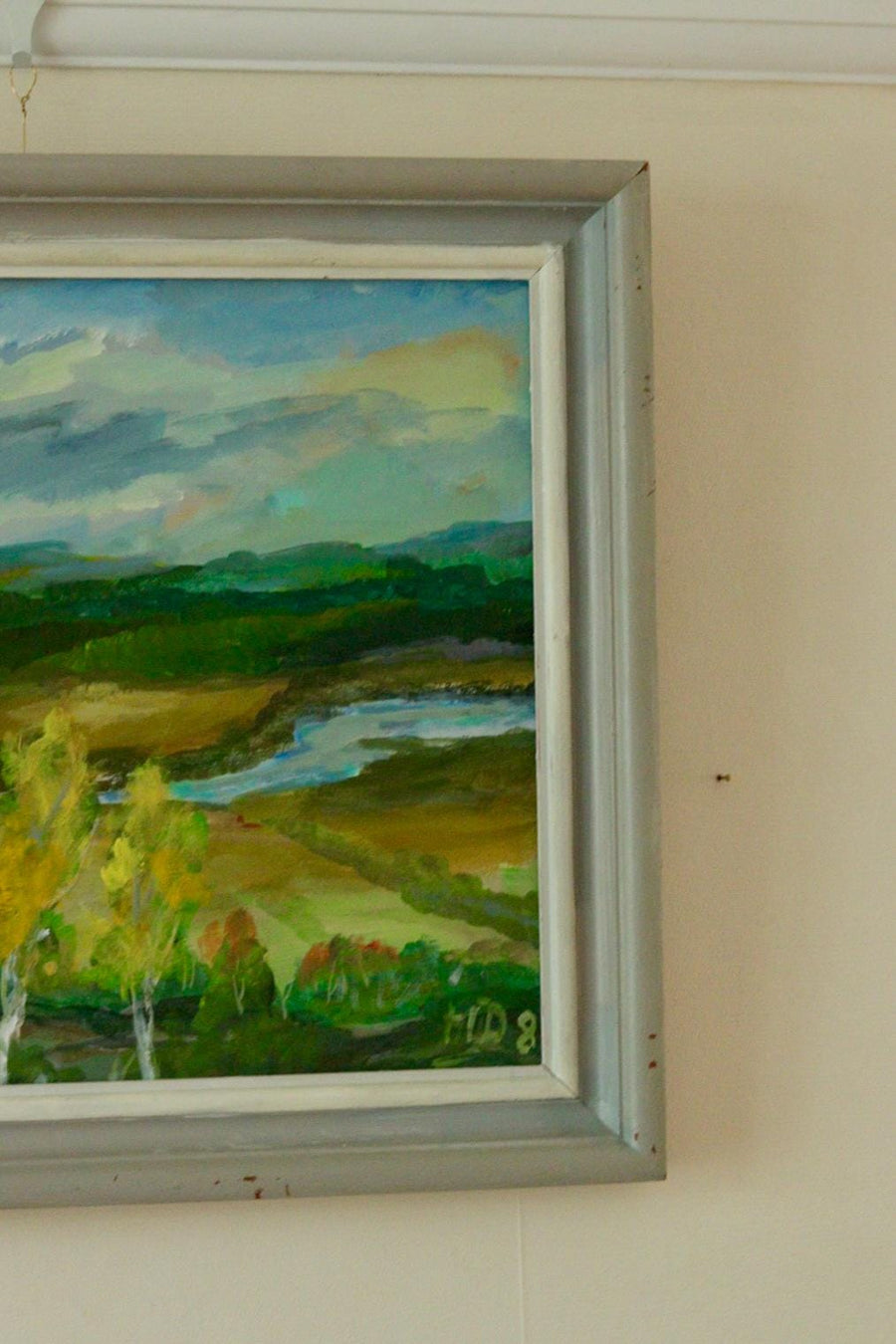 Mid-Century Original Swedish Oil on Canvas "Landscape "