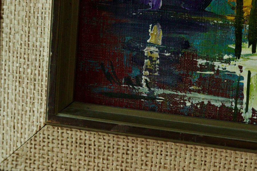 Mid-Century Oil Painting "Sailboats"