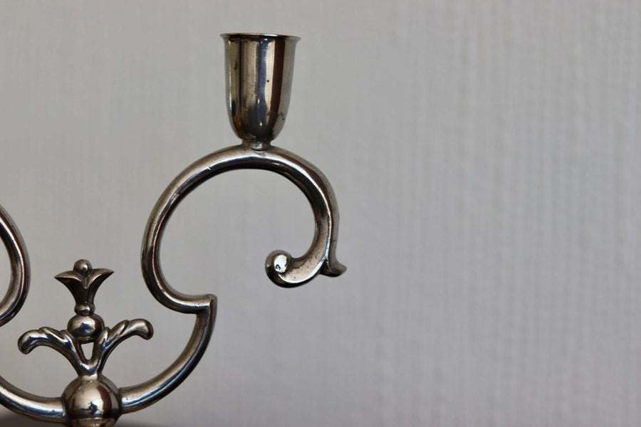 Pair of Vintage Swedish Pewter Candleholders by  Svenskt Tenn
