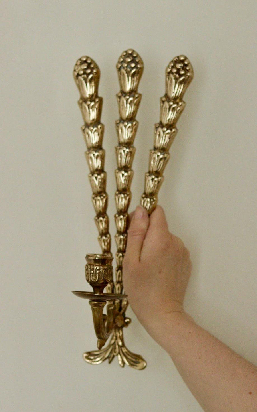 Single Mid-Century Brass Swedish Brass Sconce