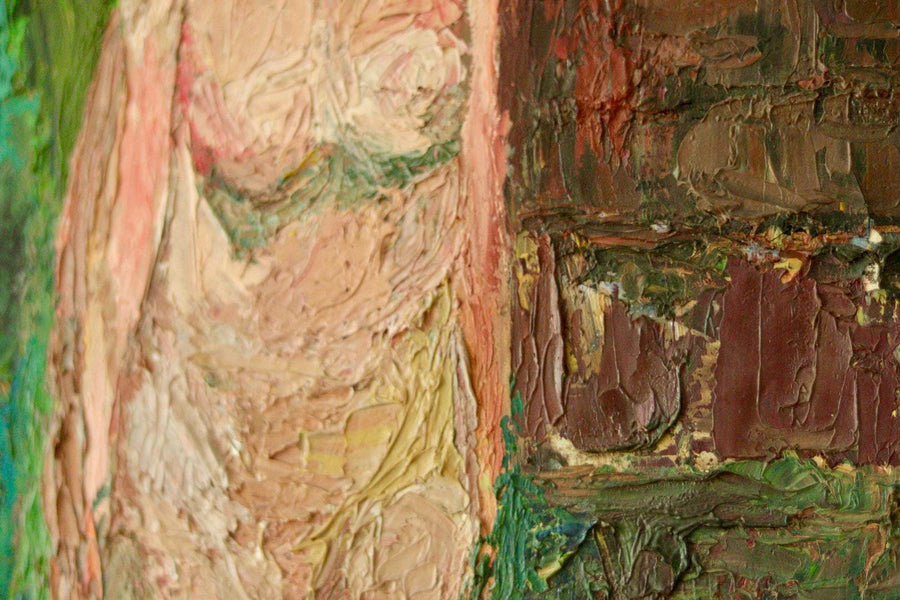Original Swedish Oil on Panel – Standing Nude