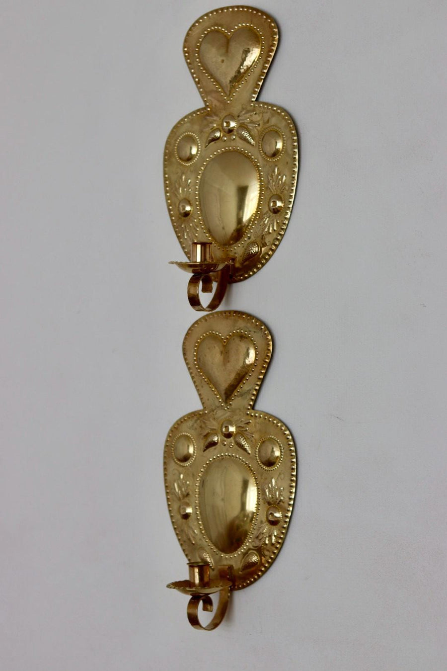 Pair of Mid Century Swedish Brass Sconces by S. Fong