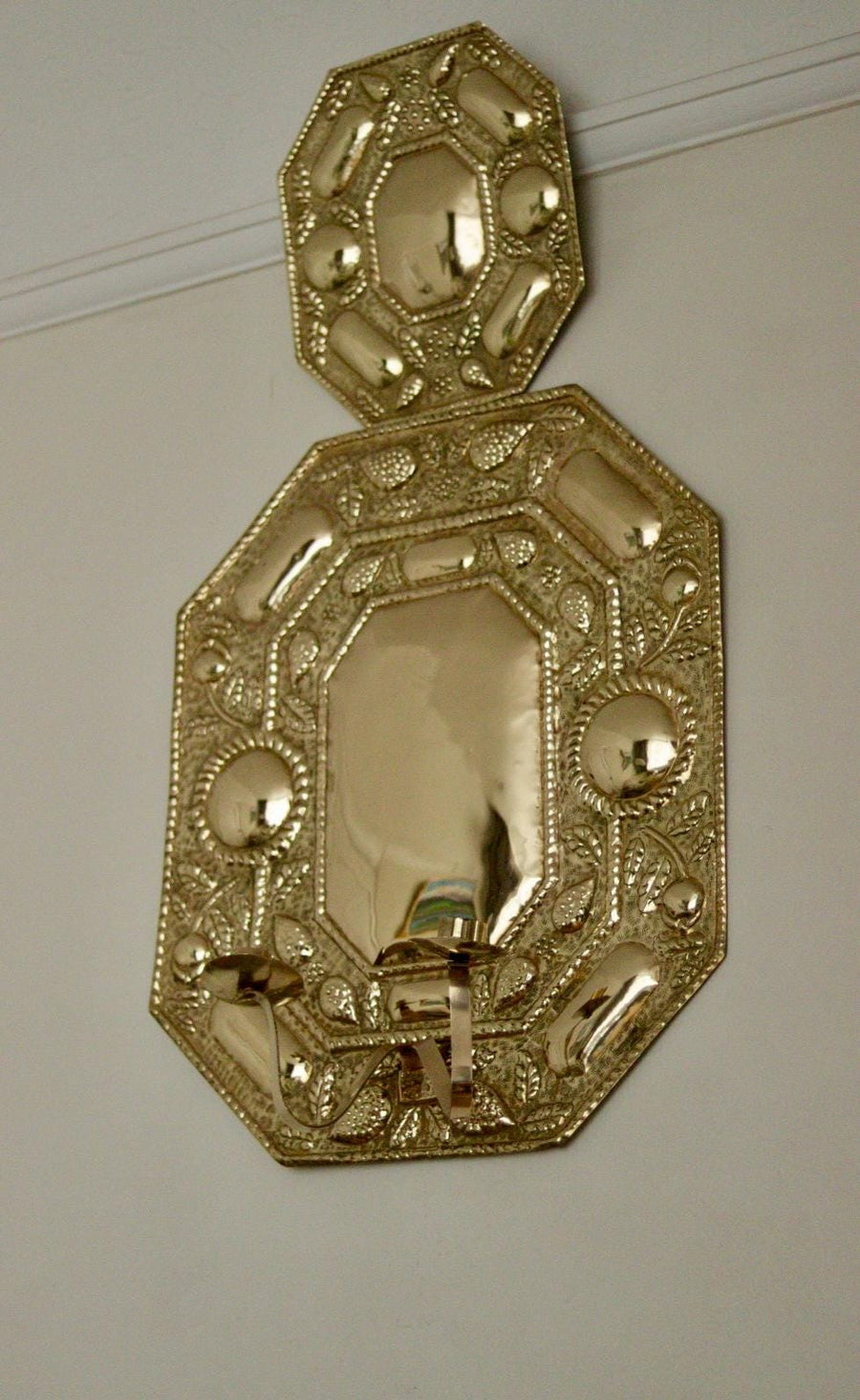 Extra Large Mid Century Swedish Brass Sconce