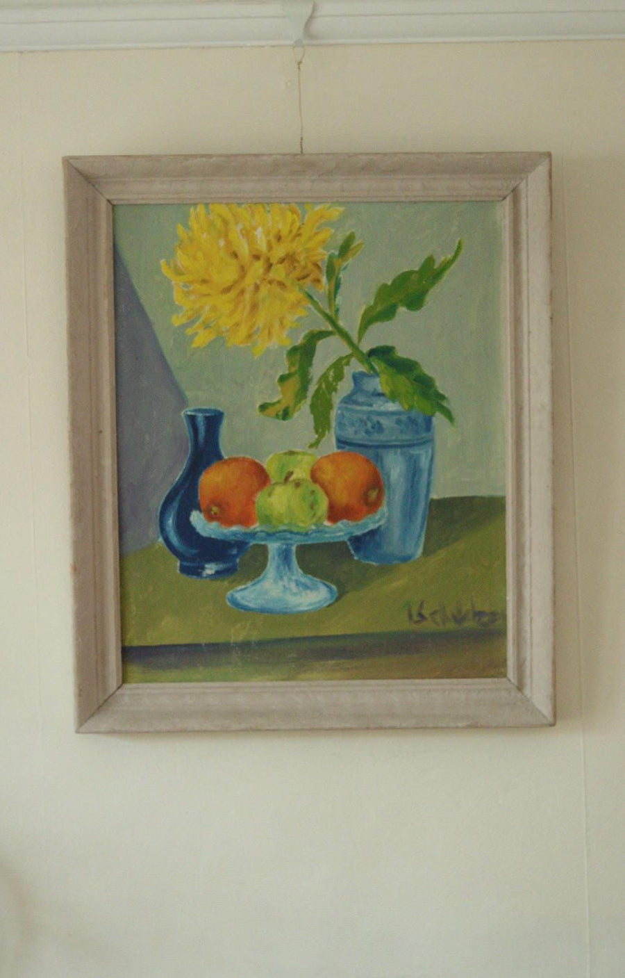 “Still Life: Fruit and Yellow Flower” (Attributed to Schultzer)