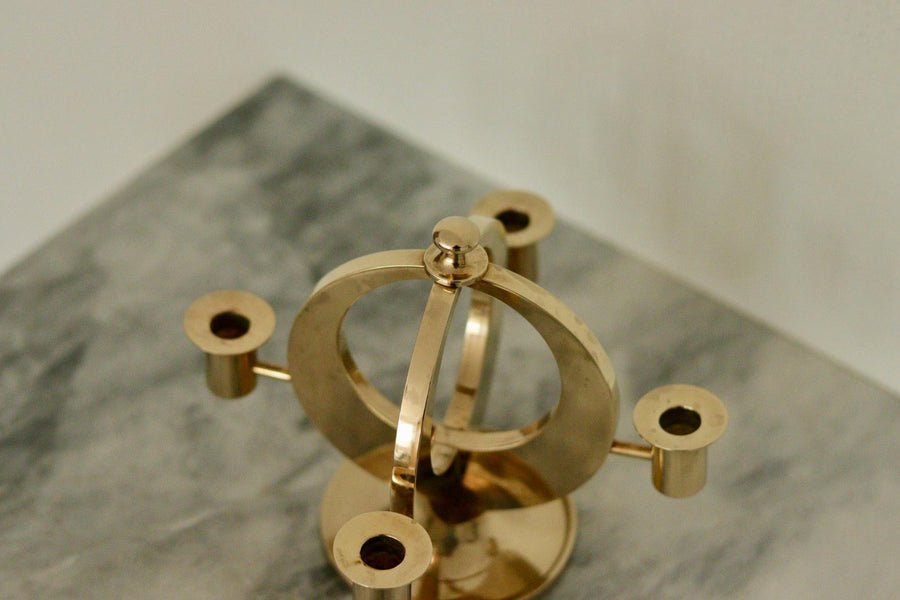 Swedish Brass Candlabera by Arthur Pe Kolbäck