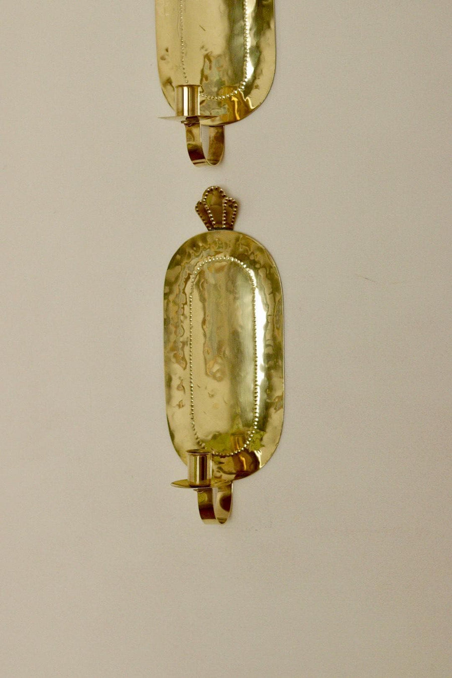 Pair Of Mid Century Swedish Brass Sconces
