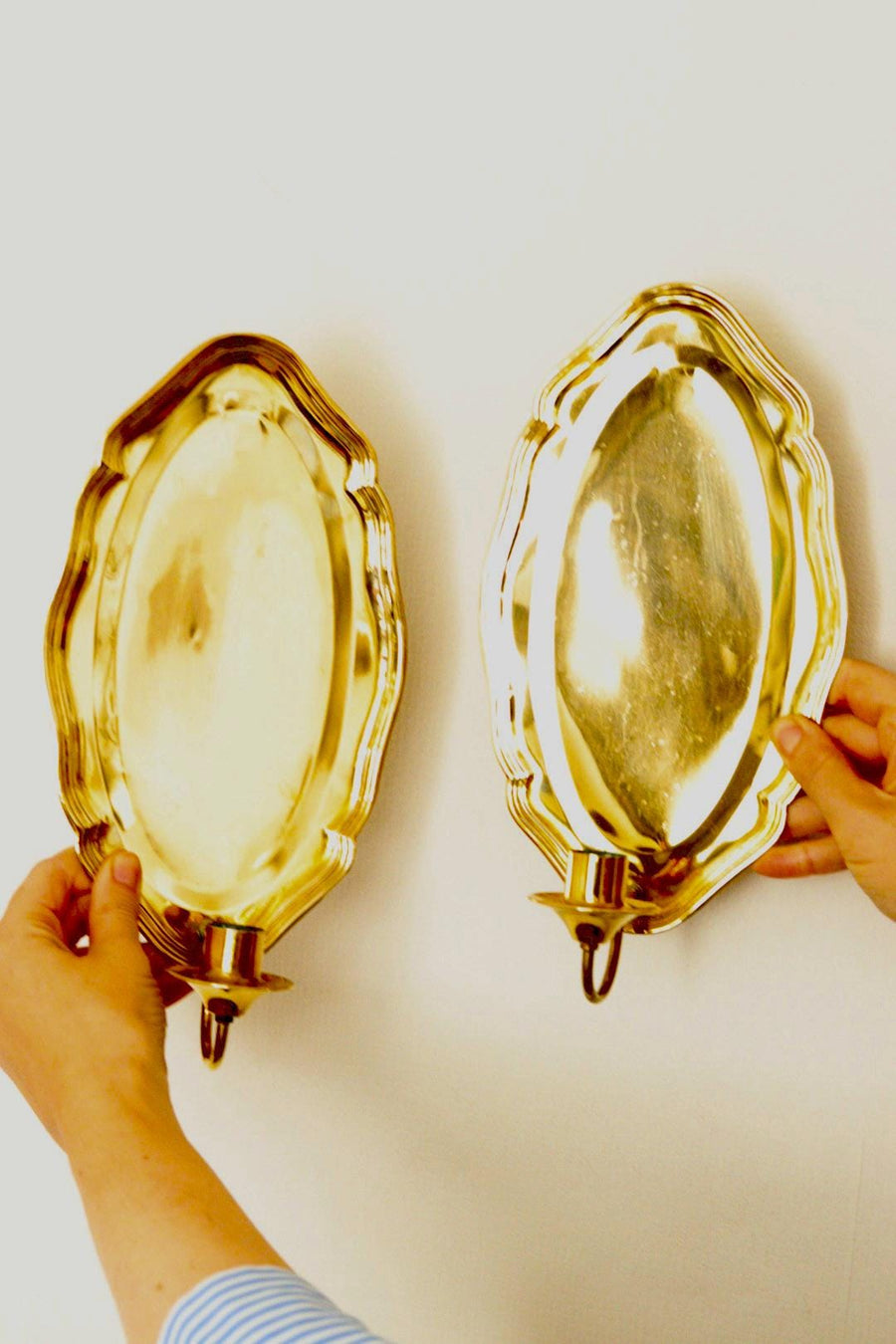 Mid Century Swedish Brass Sconces