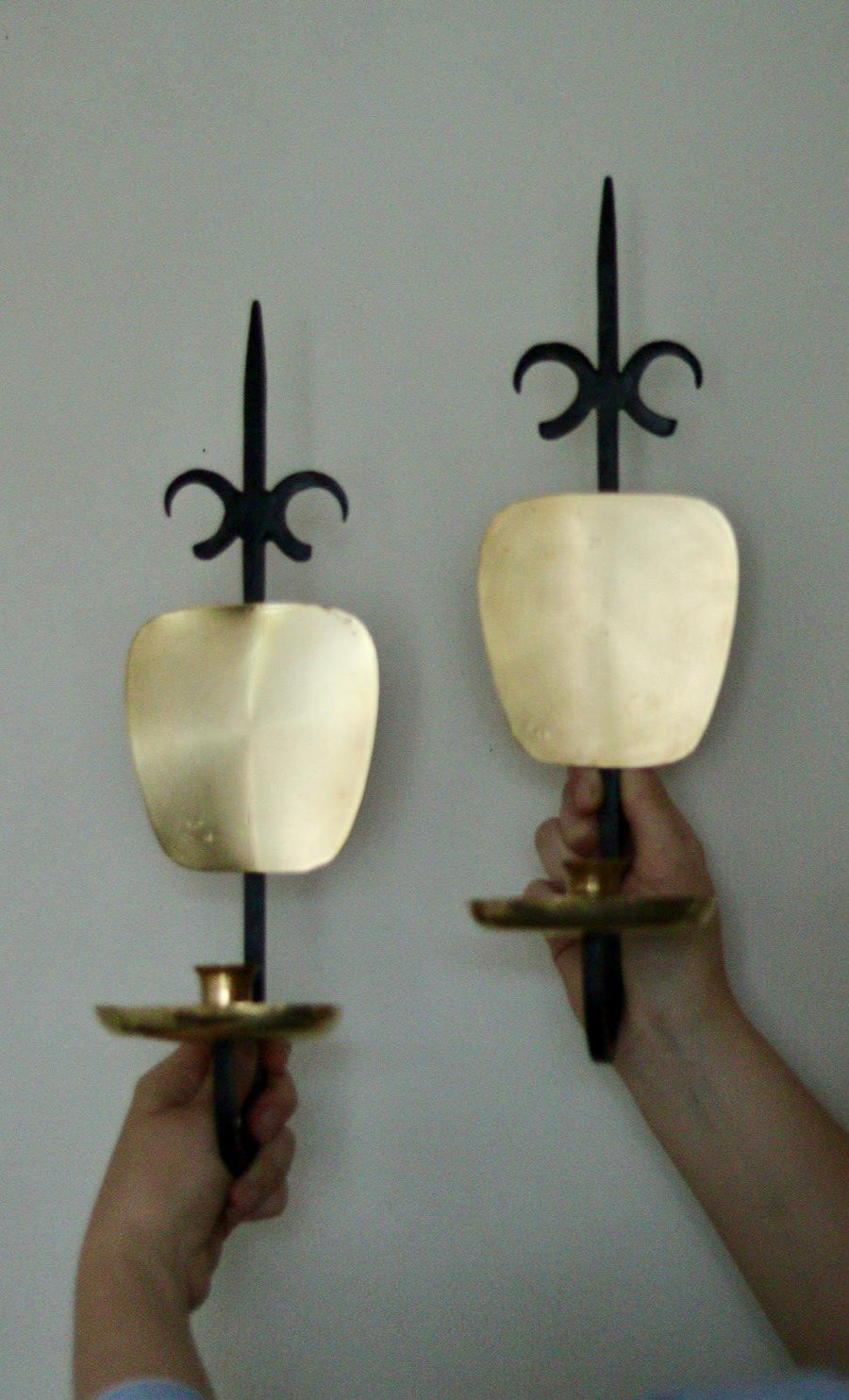 Pair of Mid Century Swedish Metal Sconces
