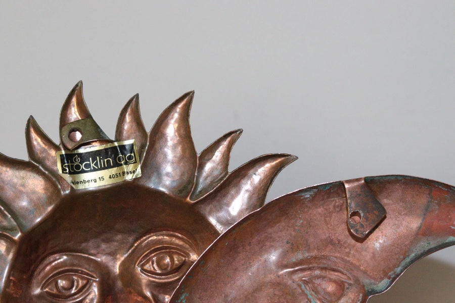 Vintage Swiss Copper Sun and Moon
