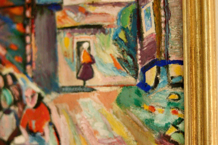 “Village Scene” by Sjöberg (attributed)
