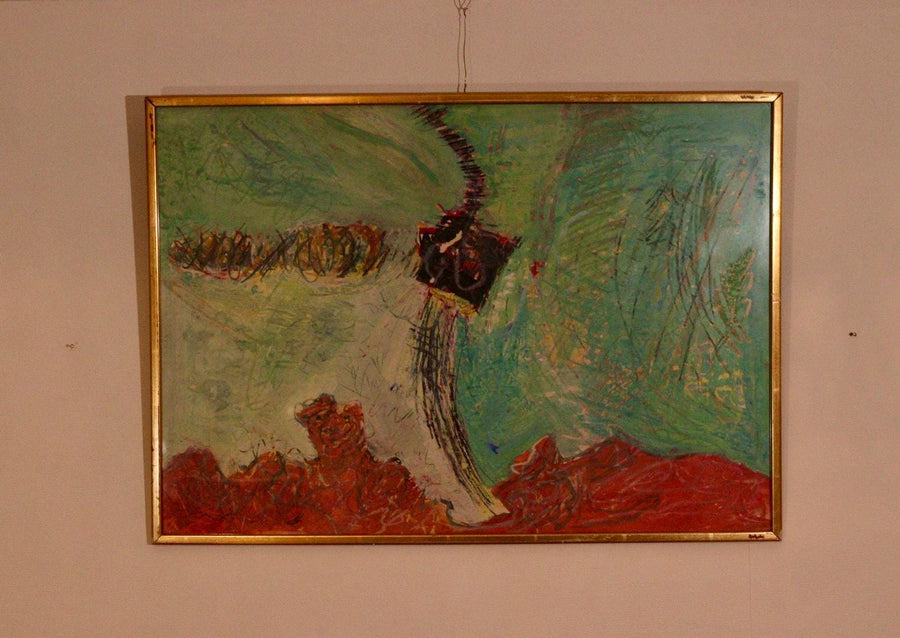Mid-Century Original Mixed Media on Paper "Abstract"