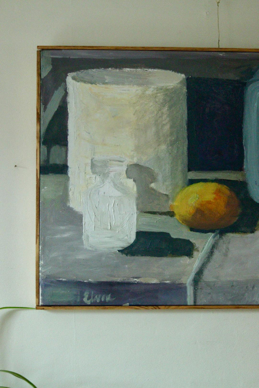 Original Mid Century Oil on Canvas – “Still Life, Lemon and Jars”