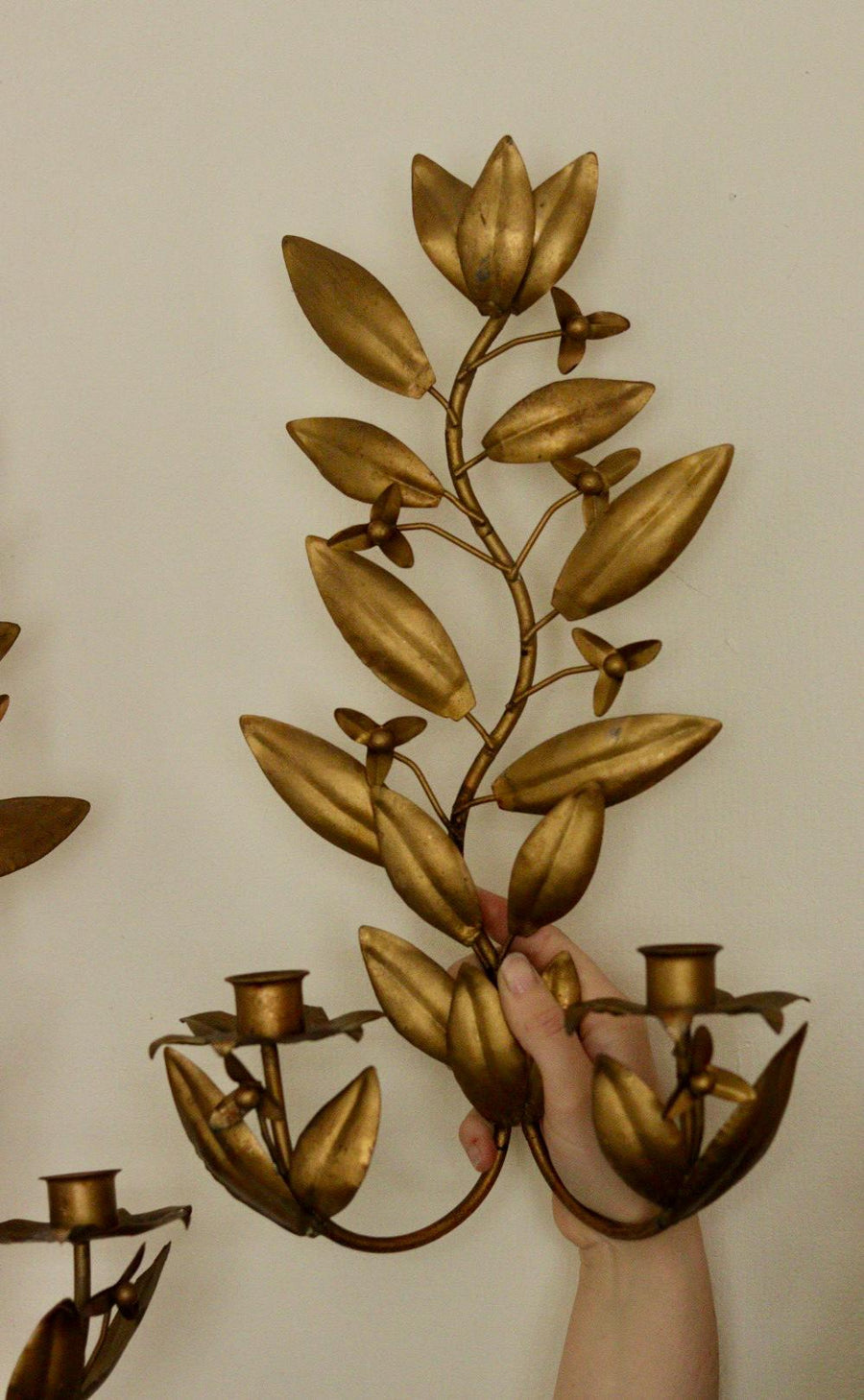 Pair Of Vintage Metal Sconces