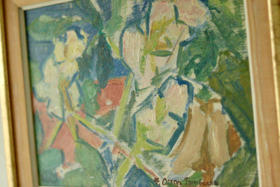 Original Swedish Oil on Panel Painting – Floral Still Life
