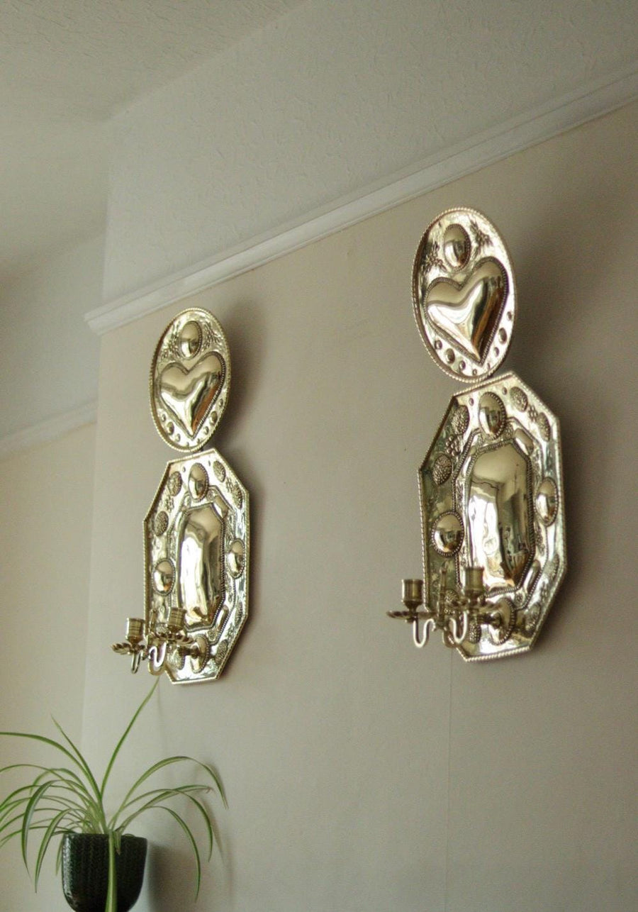 Pair of Mid-Century Swedish Brass Sconces