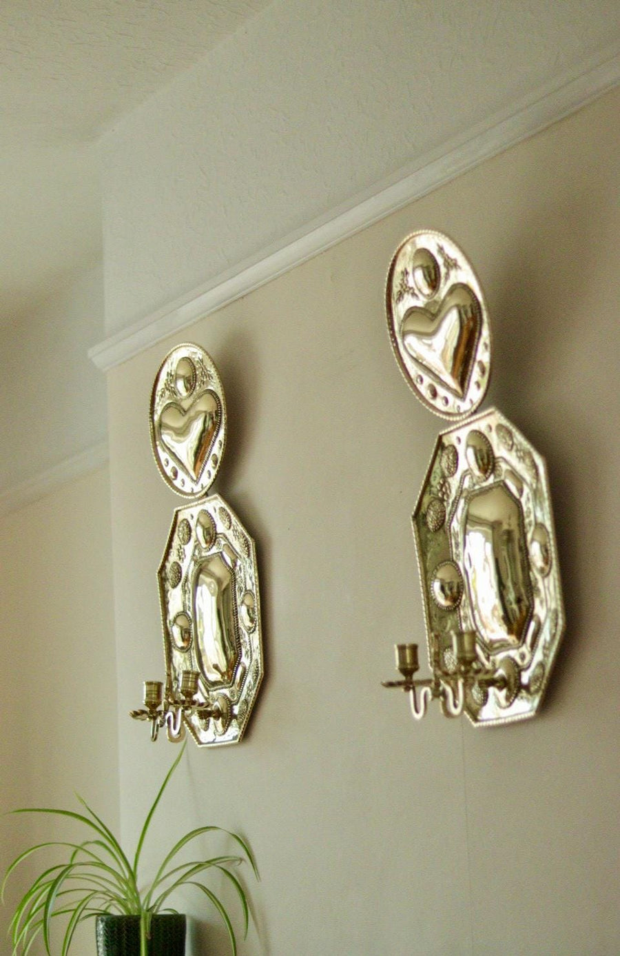 Pair of Mid-Century Swedish Brass Sconces