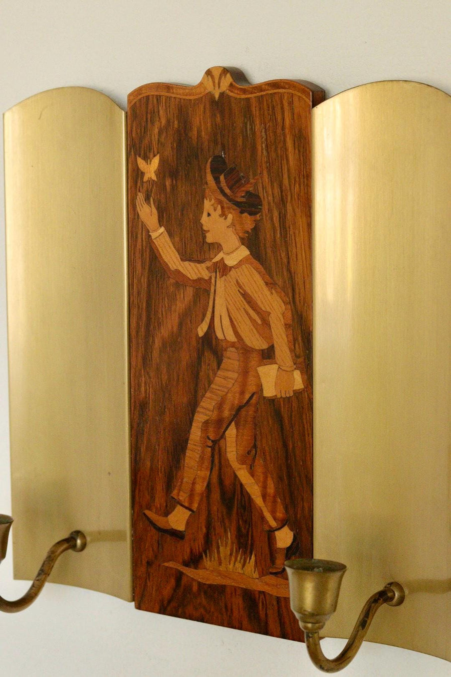 Pair Of Mid Century Swedish Sconces by Mjölby Intarsia