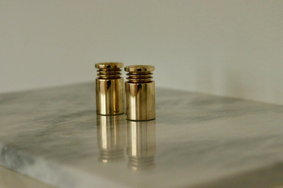 Pair of Mid-Century Swedish Brass Candle Holders