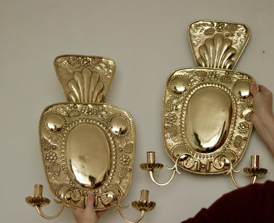 Pair of Mid-Century Swedish Brass Sconces