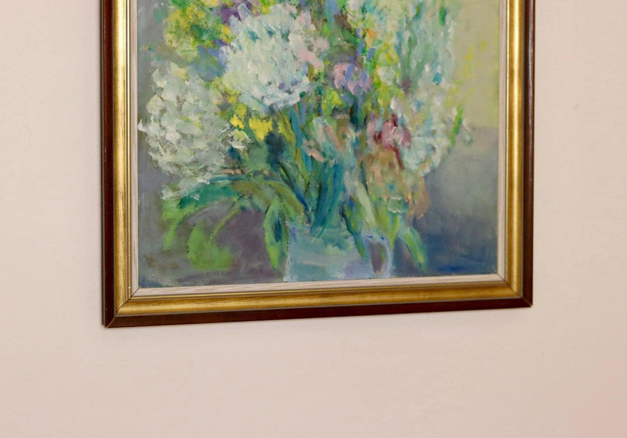 Mid-Century Original Swedish Oil on Panel "Whispers of Spring "