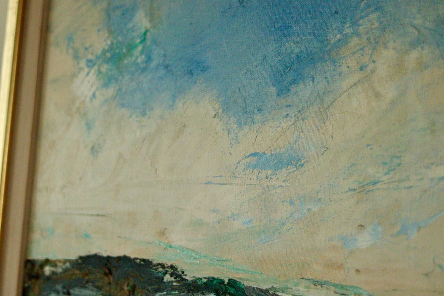 Original Swedish Seascape Oil on Canvas Painting