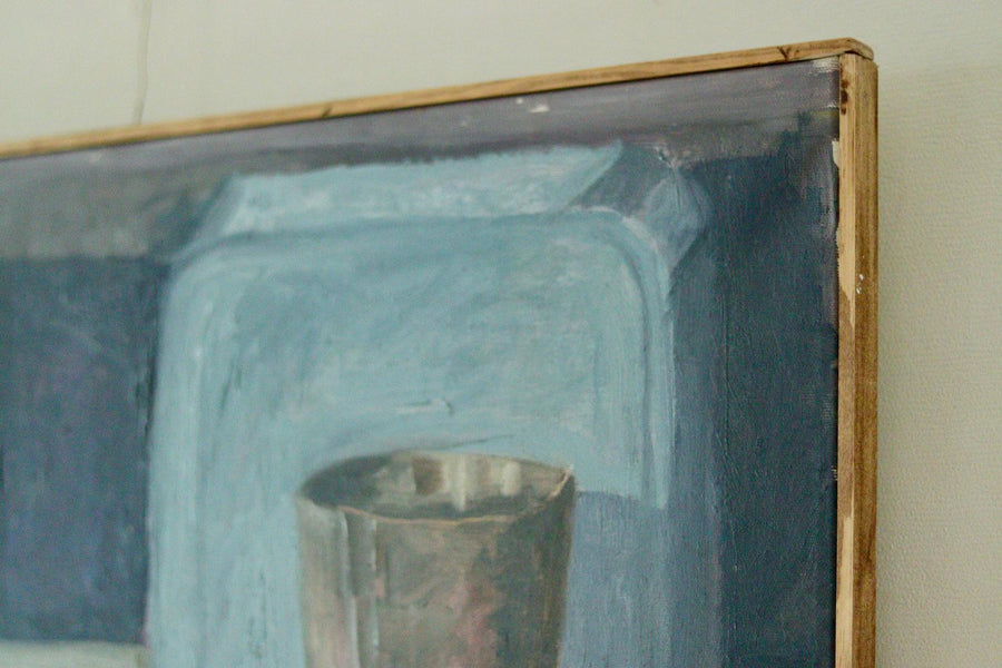 Original Mid Century Oil on Canvas – “Still Life, Lemon and Jars”