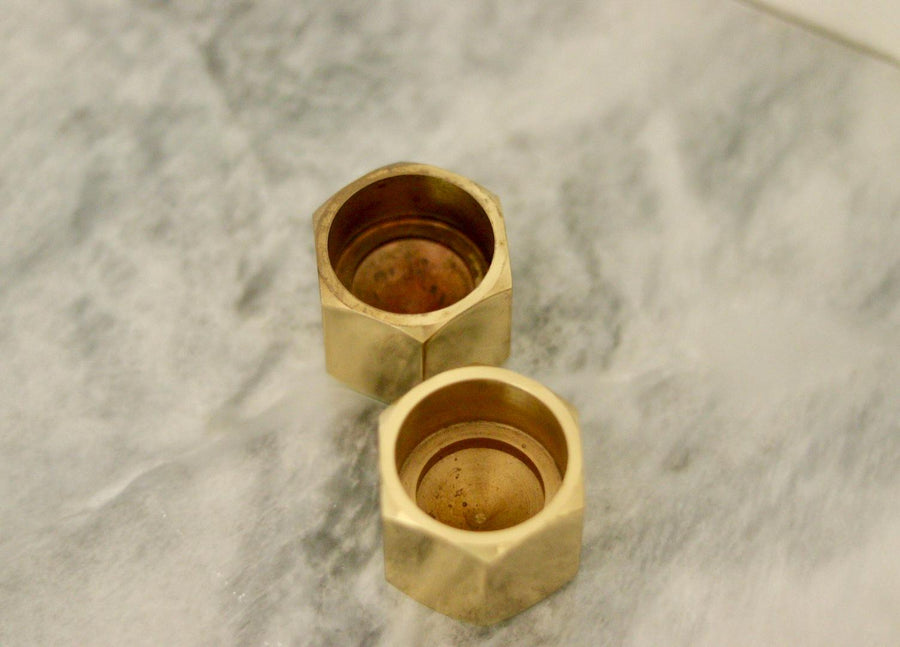 Pair of Mid-Century Swedish Brass Candle Holders by Inga Bjornsson Fakt