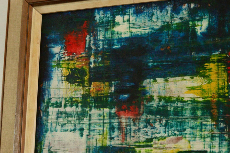 Original Swedish Mid Century Oil on Panel " Composition"