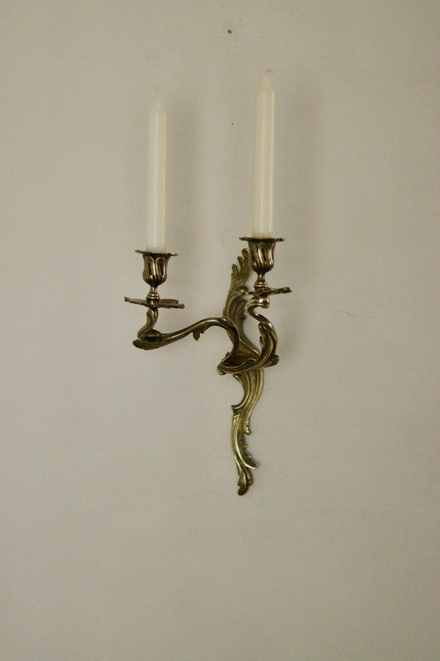 Pair of Brass  Louis XV Style French Wall Sconces
