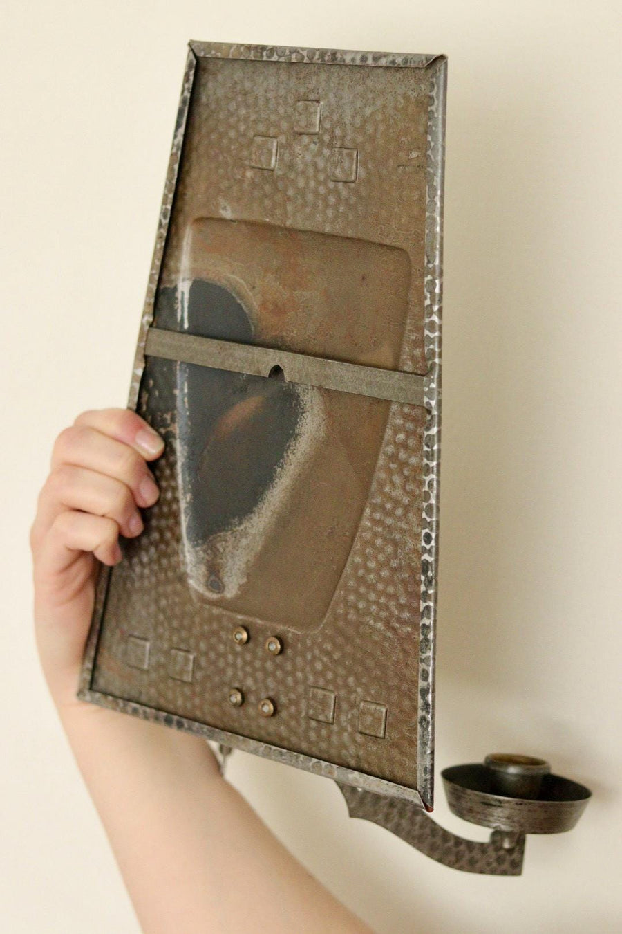 Pair Of Mid Century Swedish Pewter/Metal Sconces