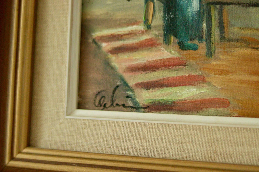 “Interior with Three People” by E. Wallin