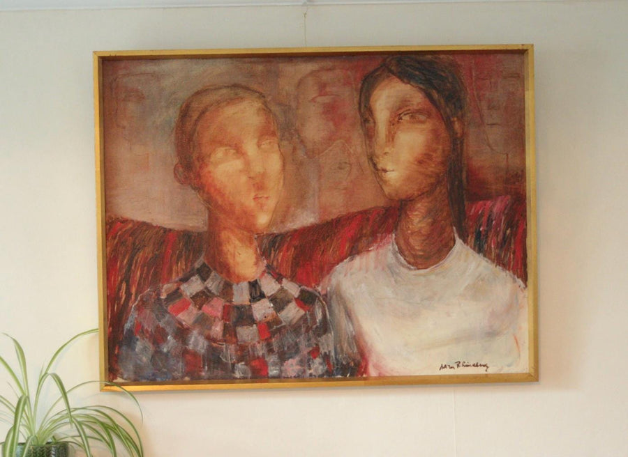 Original Mid Century Oil on Canvas – “Figures”