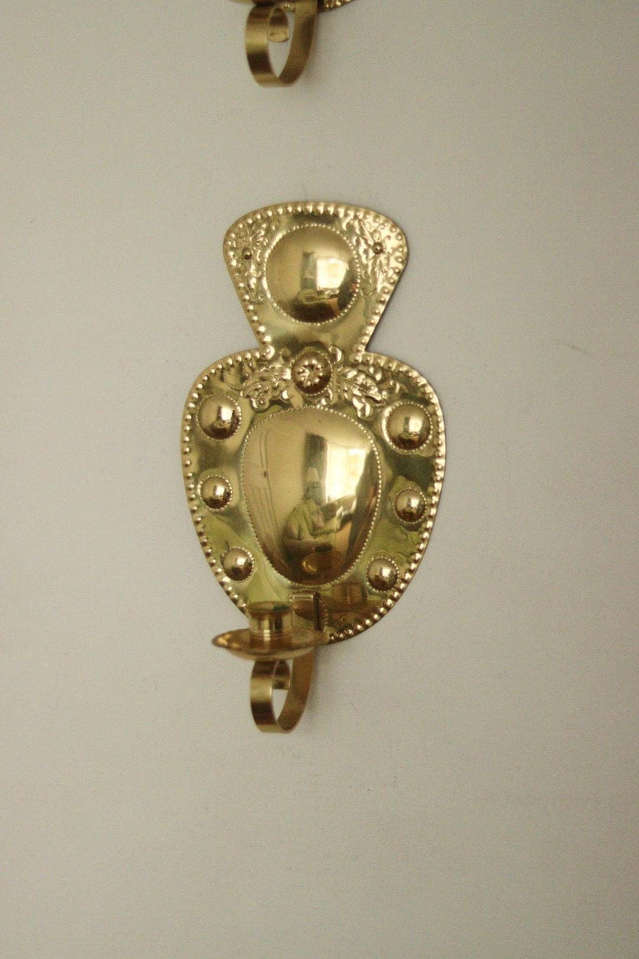 Pair of Mid Century Swedish Brass Sconces by S. Fong