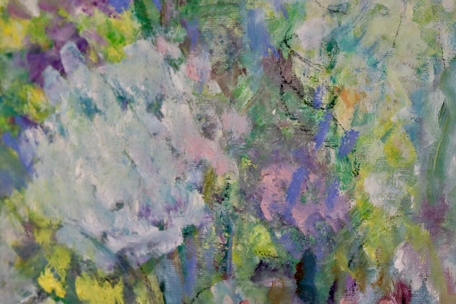 Mid-Century Original Swedish Oil on Panel "Whispers of Spring "