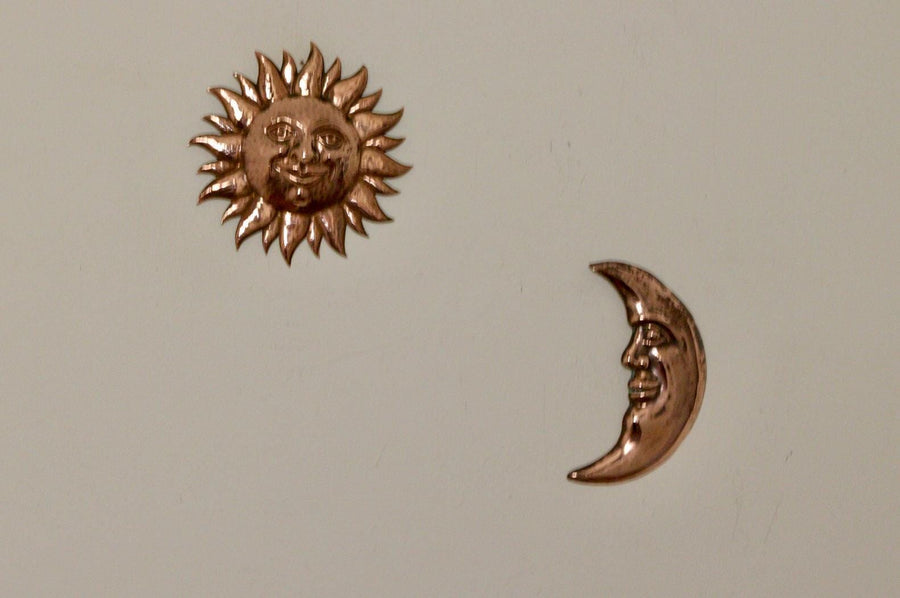 Vintage Swiss Copper Sun and Moon