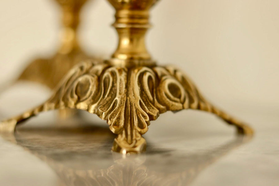 Pair of Mid-Century Swedish Brass Candle Holders