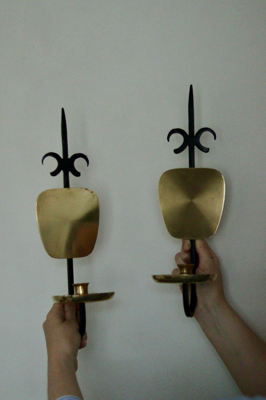 Pair of Mid Century Swedish Metal Sconces