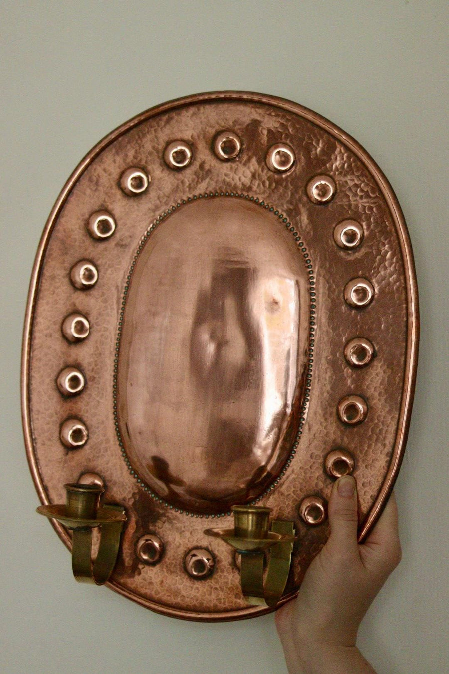 Pair Of Mid Century Swedish Copper Sconces