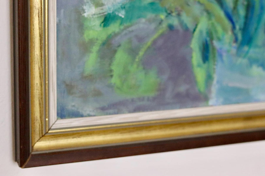 Mid-Century Original Swedish Oil on Panel "Whispers of Spring "