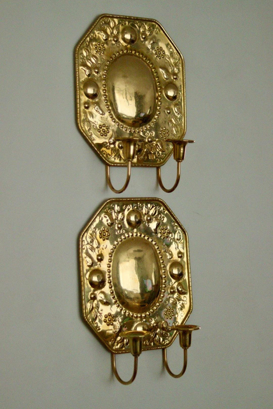 Pair of Mid Century Swedish Brass Sconces